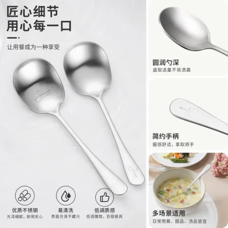 Silver stainless steel spoon, simple household table spoon and kitchenware set Silver stainless steel spoon, simple household table spoon and kitchenware set